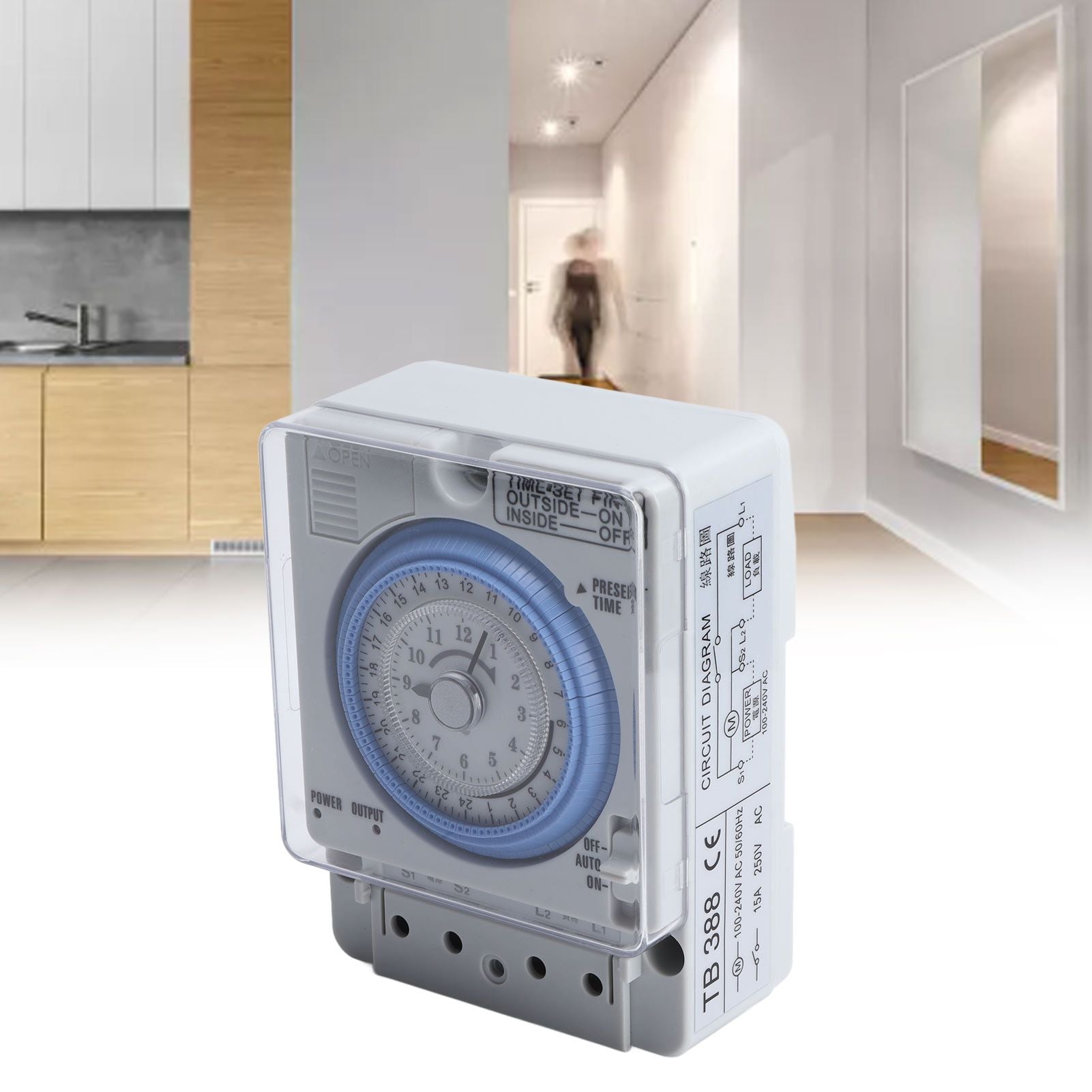 Timer Switch Mechanical Time Switch for Household Time Control Electronic Equipment Supplies 100V-240V TB388 V1294-YM0523-3114210130911