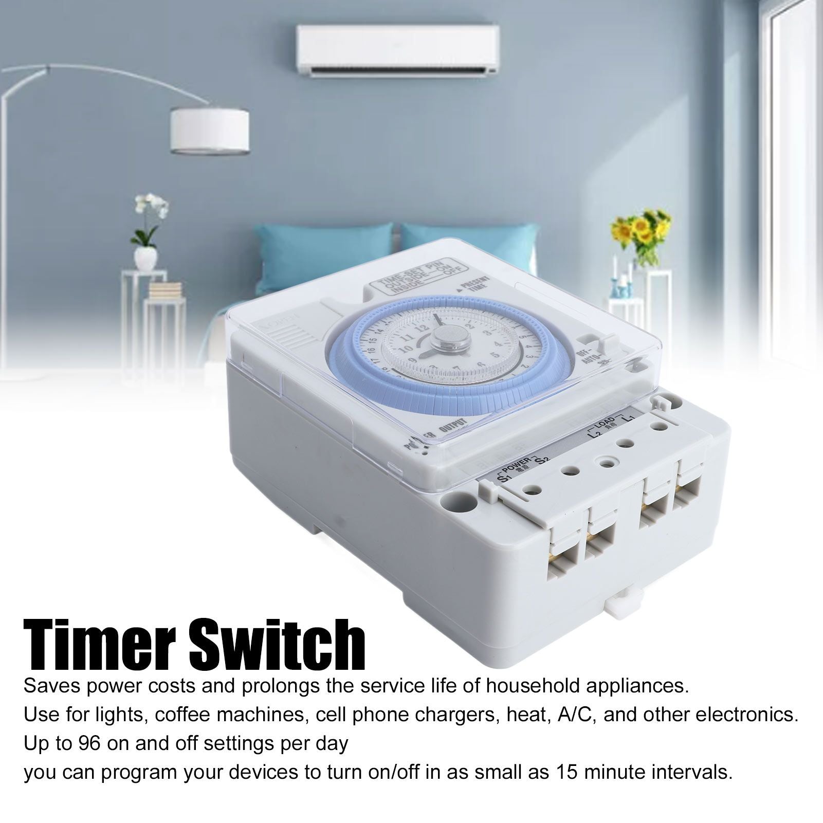 Timer Switch Mechanical Time Switch for Household Time Control Electronic Equipment Supplies 100V-240V TB388 V1294-YM0523-3114210130911