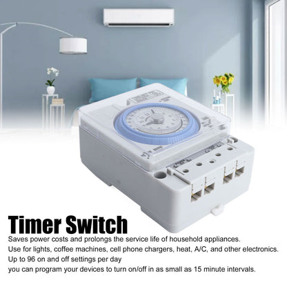 Timer Switch Mechanical Time Switch for Household Time Control Electronic Equipment Supplies 100V-240V TB388 V1294-YM0523-3114210130911