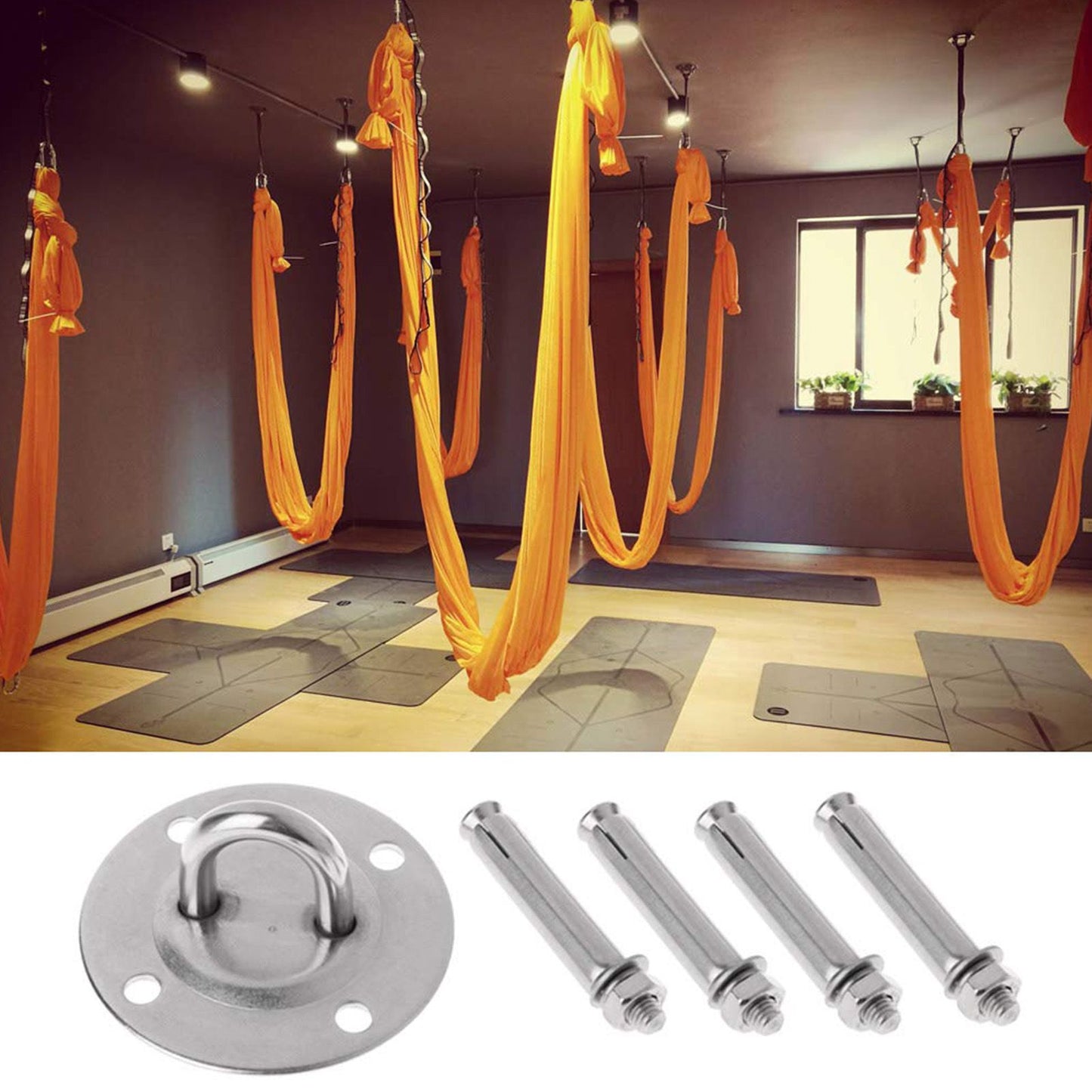 Yoga Hammock Hook Stainless Steel Swing Hook Punch Bag Ceiling Hook with Expansion Bolt for Gym V1294-YM0523-3114210131211