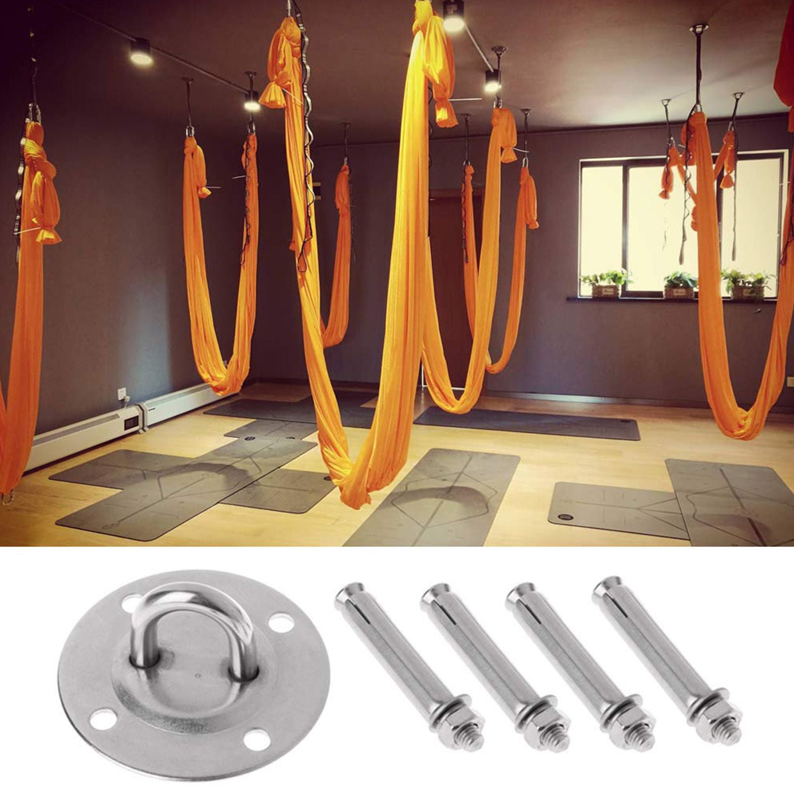 Yoga Hammock Hook Stainless Steel Swing Hook Punch Bag Ceiling Hook with Expansion Bolt for Gym V1294-YM0523-3114210131211