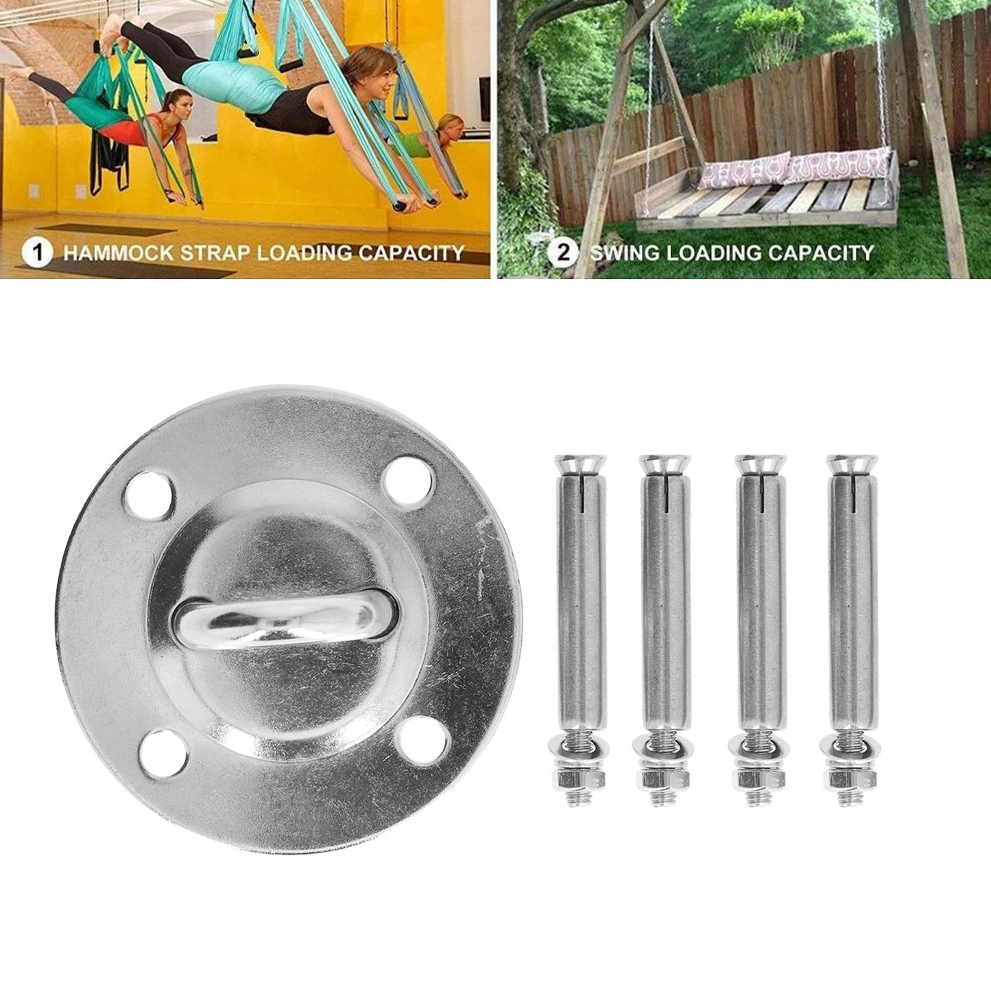 Yoga Hammock Hook Stainless Steel Swing Hook Punch Bag Ceiling Hook with Expansion Bolt for Gym V1294-YM0523-3114210131211