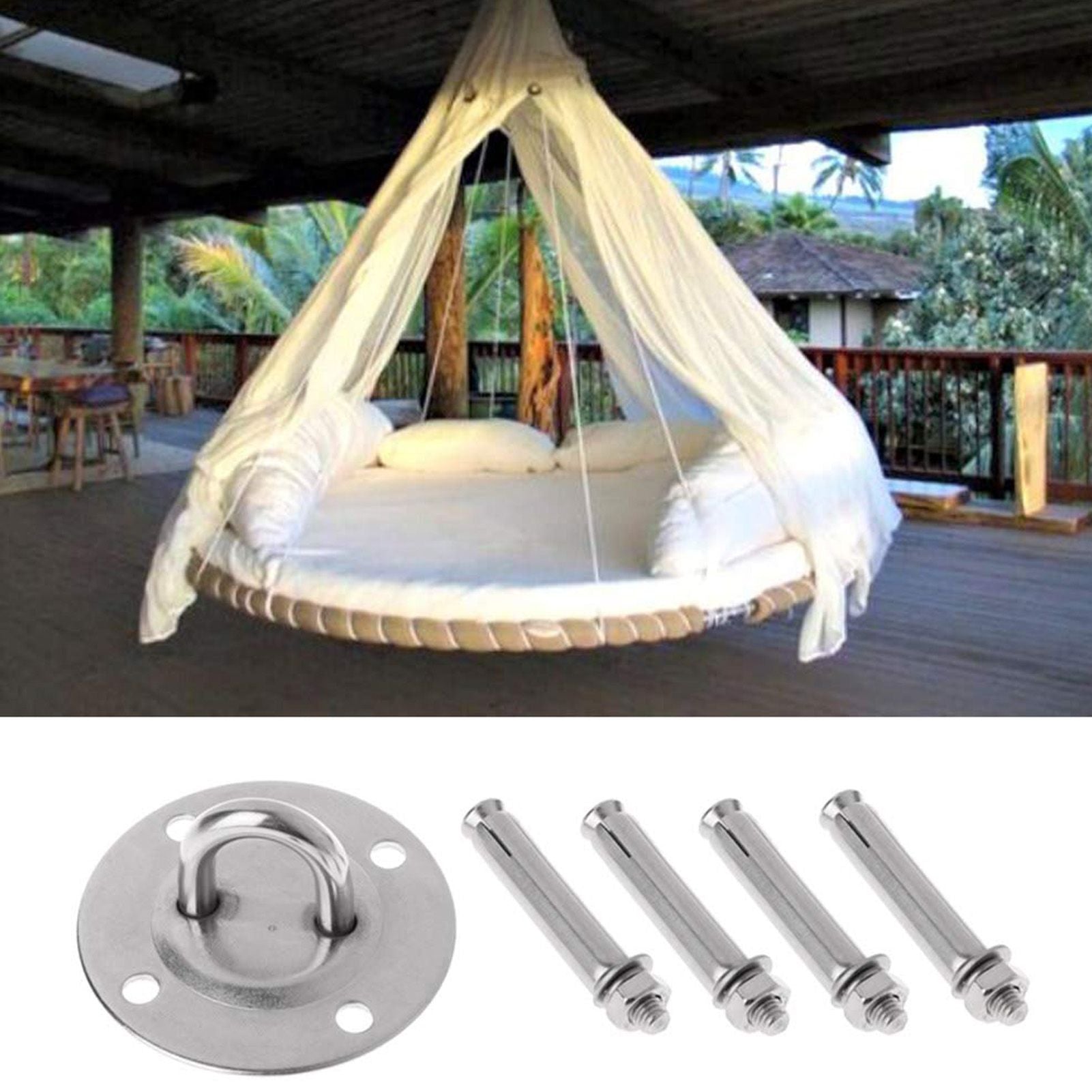 Yoga Hammock Hook Stainless Steel Swing Hook Punch Bag Ceiling Hook with Expansion Bolt for Gym V1294-YM0523-3114210131211