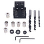 Oblique Hole Locator 15 degrees Pocket Slant Holes Jig Kit Woodworking Positioner with Drill Bits V1294-YM0523-3114210132211