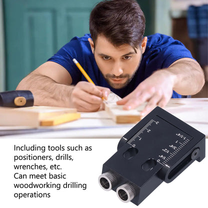 Oblique Hole Locator 15 degrees Pocket Slant Holes Jig Kit Woodworking Positioner with Drill Bits V1294-YM0523-3114210132211