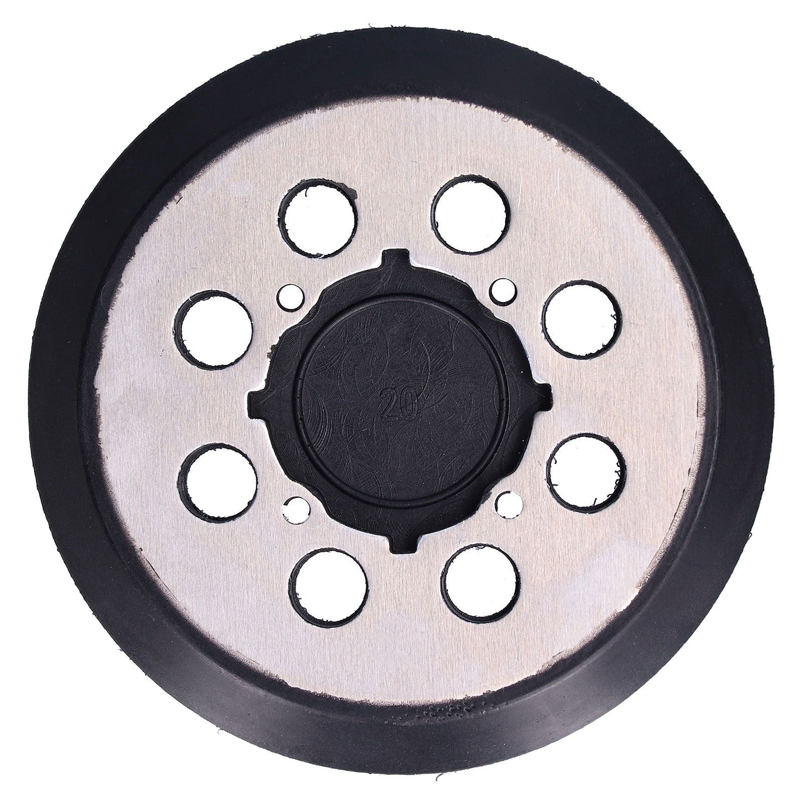 5in Polisher Backing Plate 8-Hole Black Aluminum Alloy for Electric Sander Finishing Buffing V1294-YM0523-3114210132511