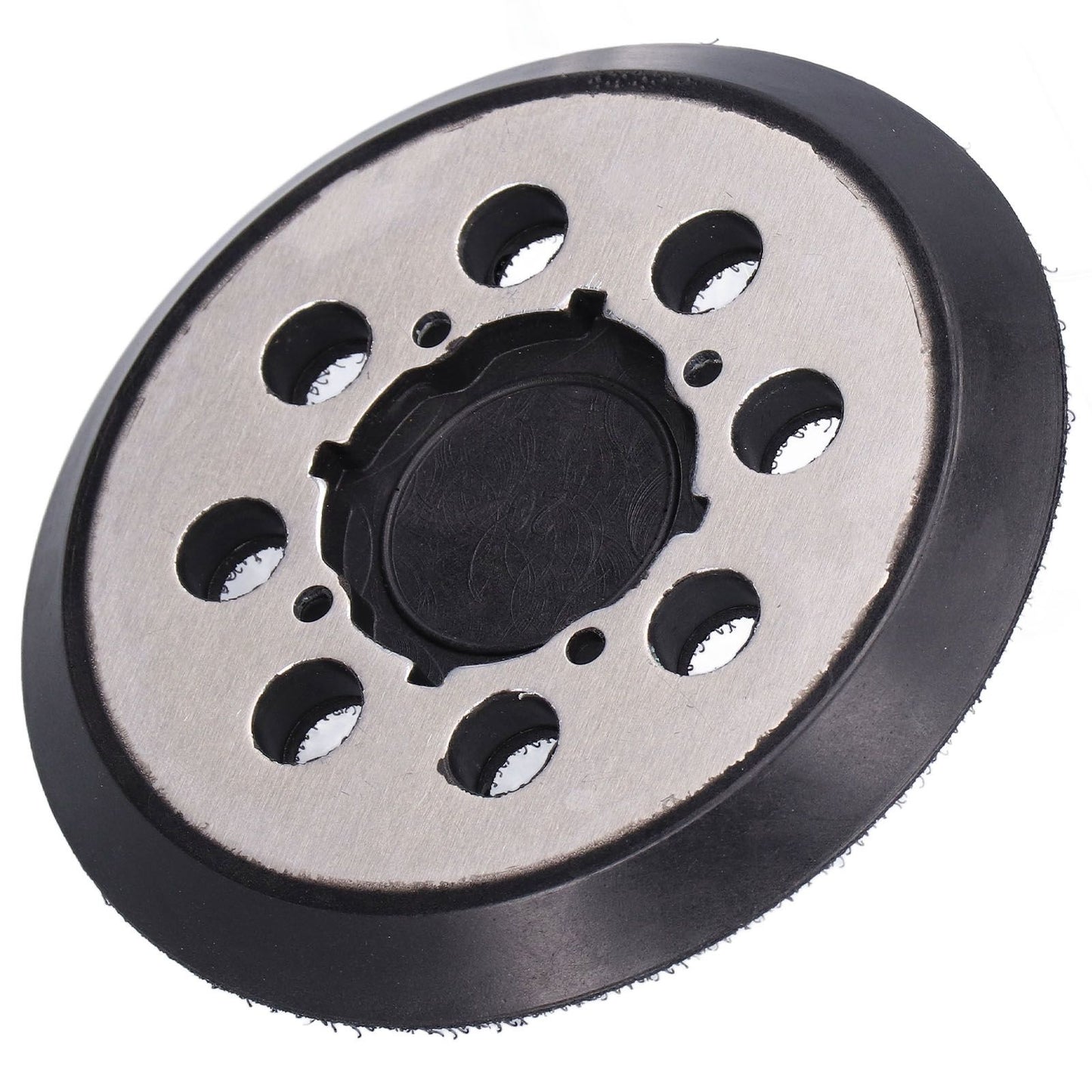 5in Polisher Backing Plate 8-Hole Black Aluminum Alloy for Electric Sander Finishing Buffing V1294-YM0523-3114210132511