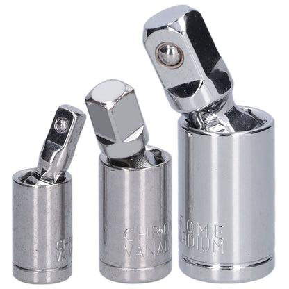 3pcs Universal Joint Socket Adapter 1/2 3/8 1/4 Chrome Vanadium Steel Conversion Tool for Ratchet Wrench V1294-YM0523-3114210132711