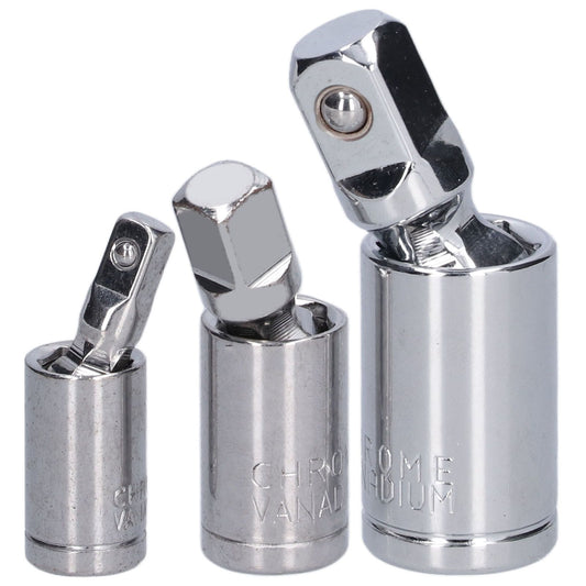 3pcs Universal Joint Socket Adapter 1/2 3/8 1/4 Chrome Vanadium Steel Conversion Tool for Ratchet Wrench V1294-YM0523-3114210132711