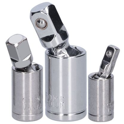 3pcs Universal Joint Socket Adapter 1/2 3/8 1/4 Chrome Vanadium Steel Conversion Tool for Ratchet Wrench V1294-YM0523-3114210132711