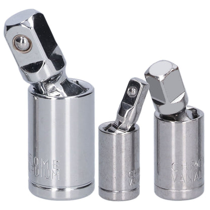 3pcs Universal Joint Socket Adapter 1/2 3/8 1/4 Chrome Vanadium Steel Conversion Tool for Ratchet Wrench V1294-YM0523-3114210132711