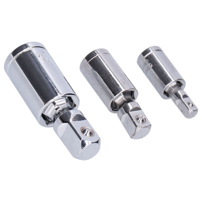 3pcs Universal Joint Socket Adapter 1/2 3/8 1/4 Chrome Vanadium Steel Conversion Tool for Ratchet Wrench V1294-YM0523-3114210132711
