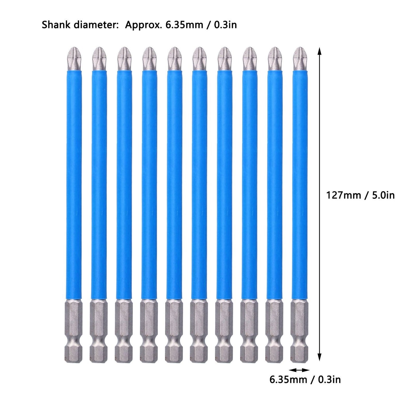 10Pcs Batch Heads Impact Resistant Electric Magnetic Drill Screwdriver Bit Kit Repair Tools V1294-YM0523-3114210132811