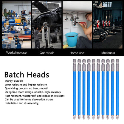 10Pcs Batch Heads Impact Resistant Electric Magnetic Drill Screwdriver Bit Kit Repair Tools V1294-YM0523-3114210132811