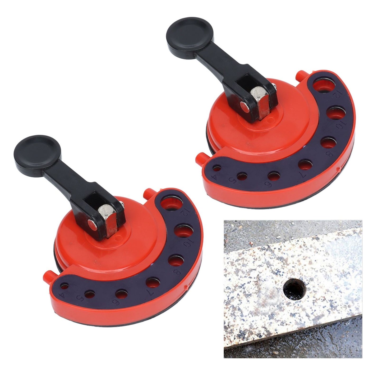 2Pcs Hole Saw Guide Adjustable Multifunctional Easy Operation Premium ABS Rubber Tile Glass Hole Saw Bit Guide V1294-YM0523-3114210133011
