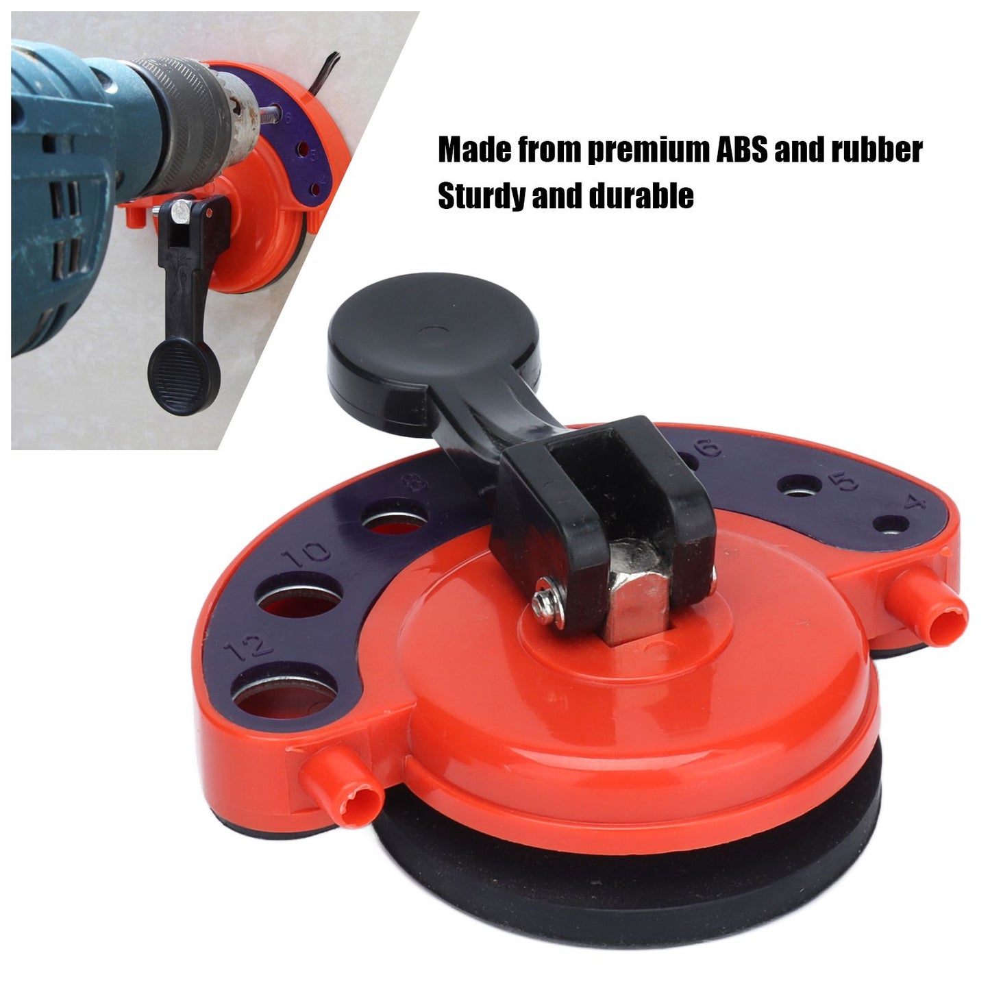 2Pcs Hole Saw Guide Adjustable Multifunctional Easy Operation Premium ABS Rubber Tile Glass Hole Saw Bit Guide V1294-YM0523-3114210133011