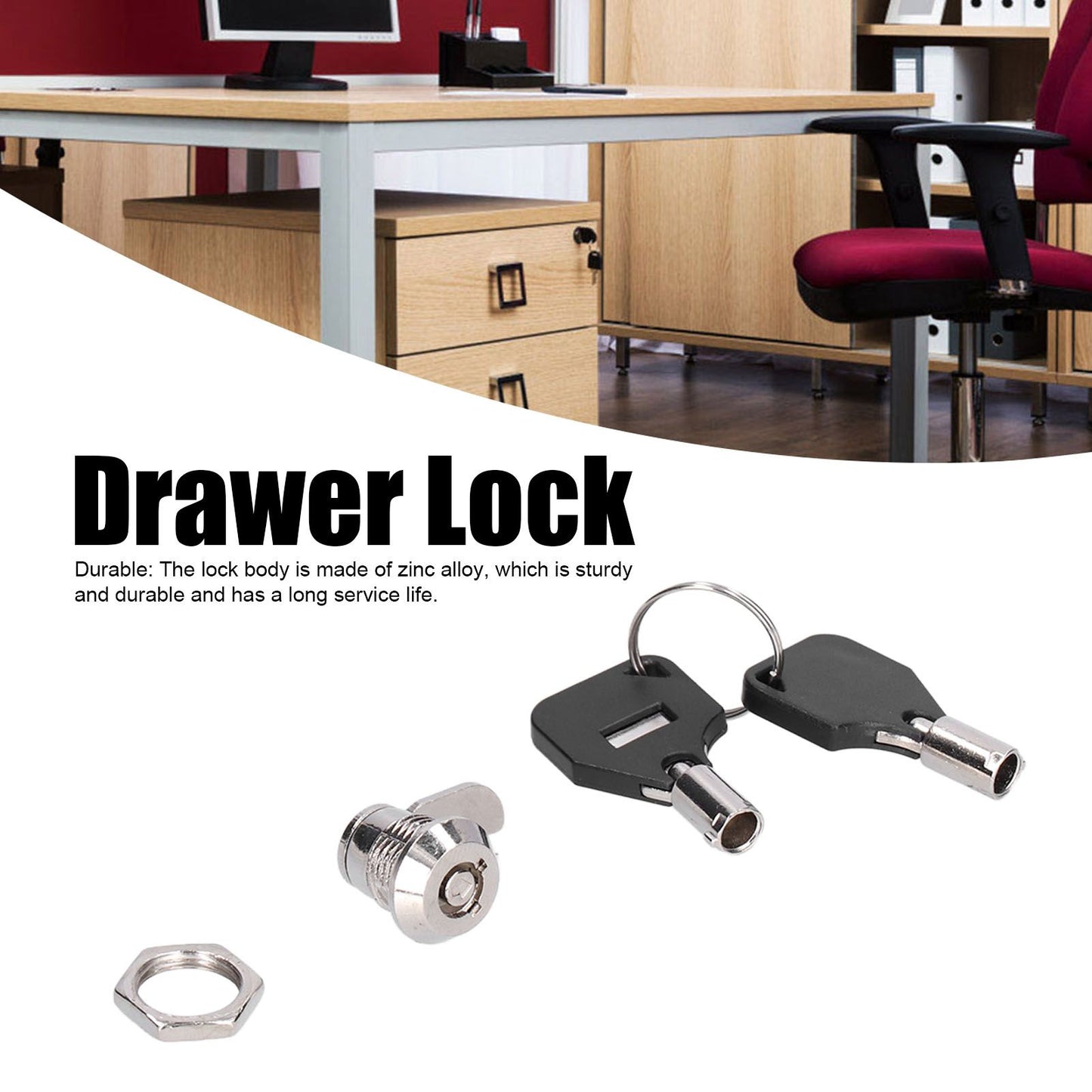 File Cabinet Locks Furniture Cam Locks Security Lock with Keys for Vending Machines Computers Closet Doors V1294-YM0523-3114210133711