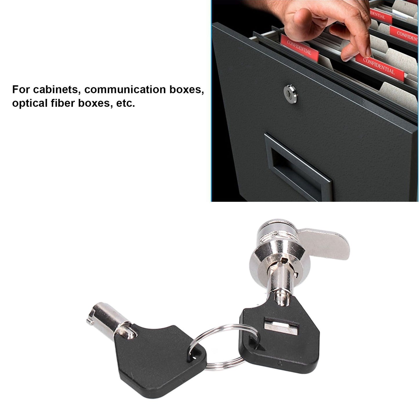 File Cabinet Locks Furniture Cam Locks Security Lock with Keys for Vending Machines Computers Closet Doors V1294-YM0523-3114210133711