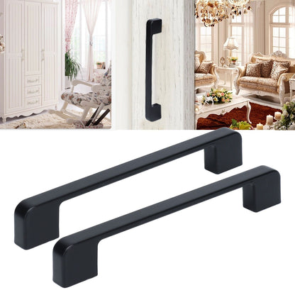 2pcs Cabinet Pulls Black Zinc Alloy Kitchen Drawer Handles with Screws for Drawer Wardrobe Cupboard Door V1294-YM0523-3114210134111