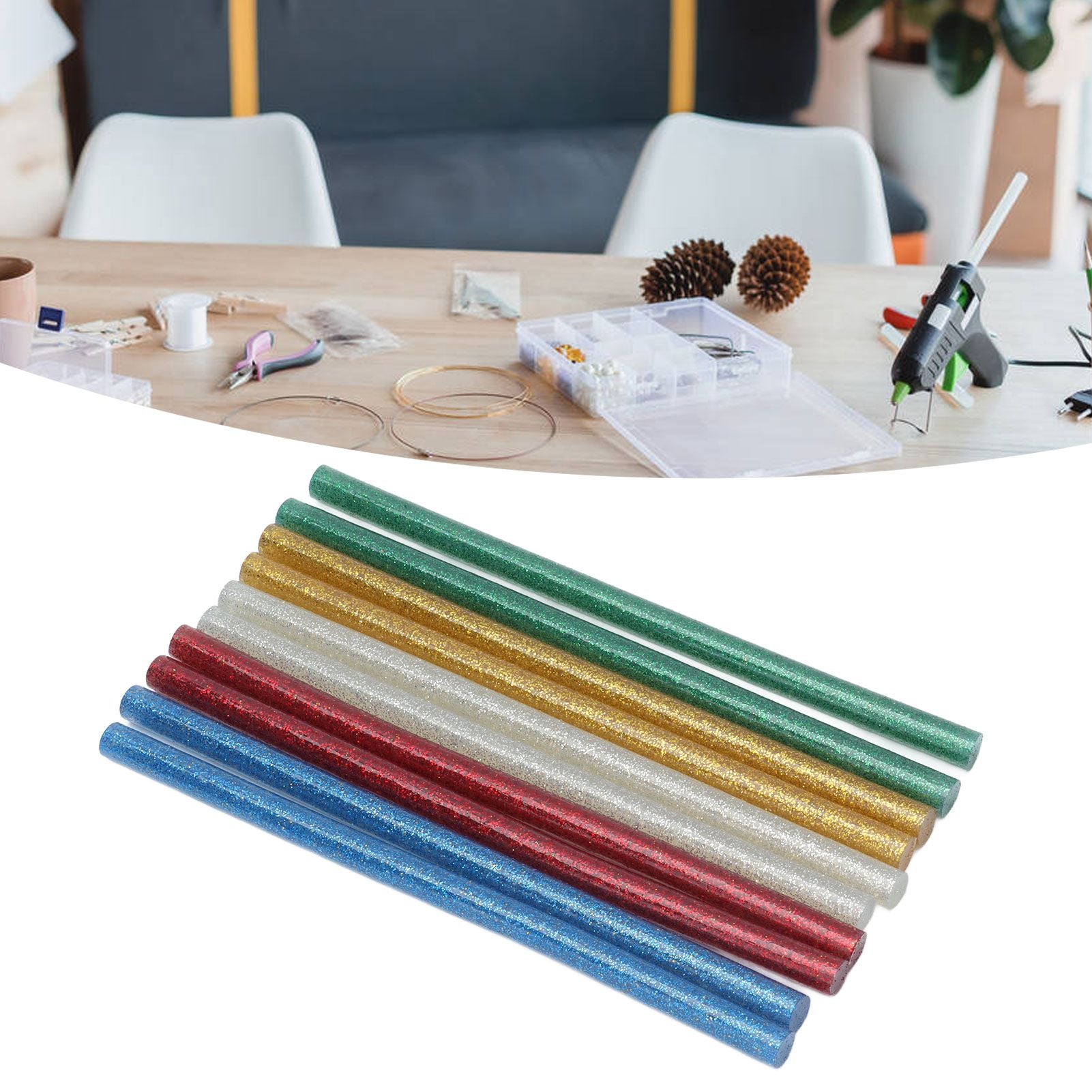 50pcs Full Colour Hot Glue Stick Easy Operation Fast Adhesion Clear Hot Glue Stick 7x140mm V1294-YM0523-3114210134811