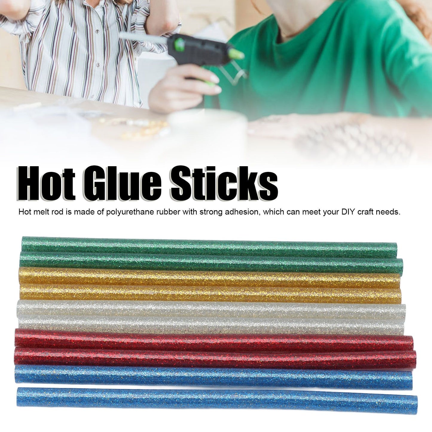 50pcs Full Colour Hot Glue Stick Easy Operation Fast Adhesion Clear Hot Glue Stick 7x140mm V1294-YM0523-3114210134811
