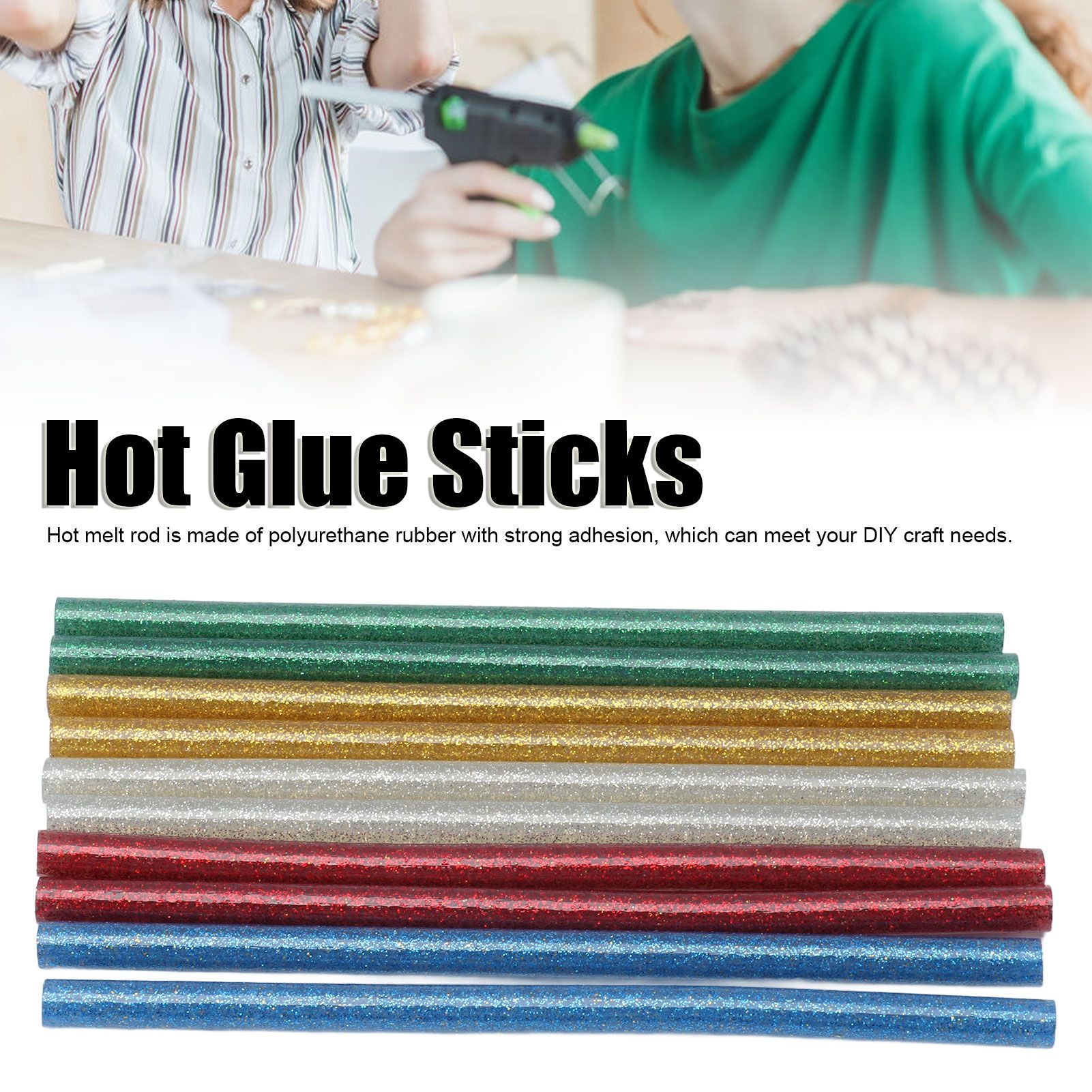 50pcs Full Colour Hot Glue Stick Easy Operation Fast Adhesion Clear Hot Glue Stick 7x140mm V1294-YM0523-3114210134811