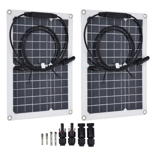 2 Pcs Solar Panels Kit 15W Portable Monocrystalline Solar Panel Charger for Outdoor Boat Caravan RV Charging V1294-YM0523-3114210135711