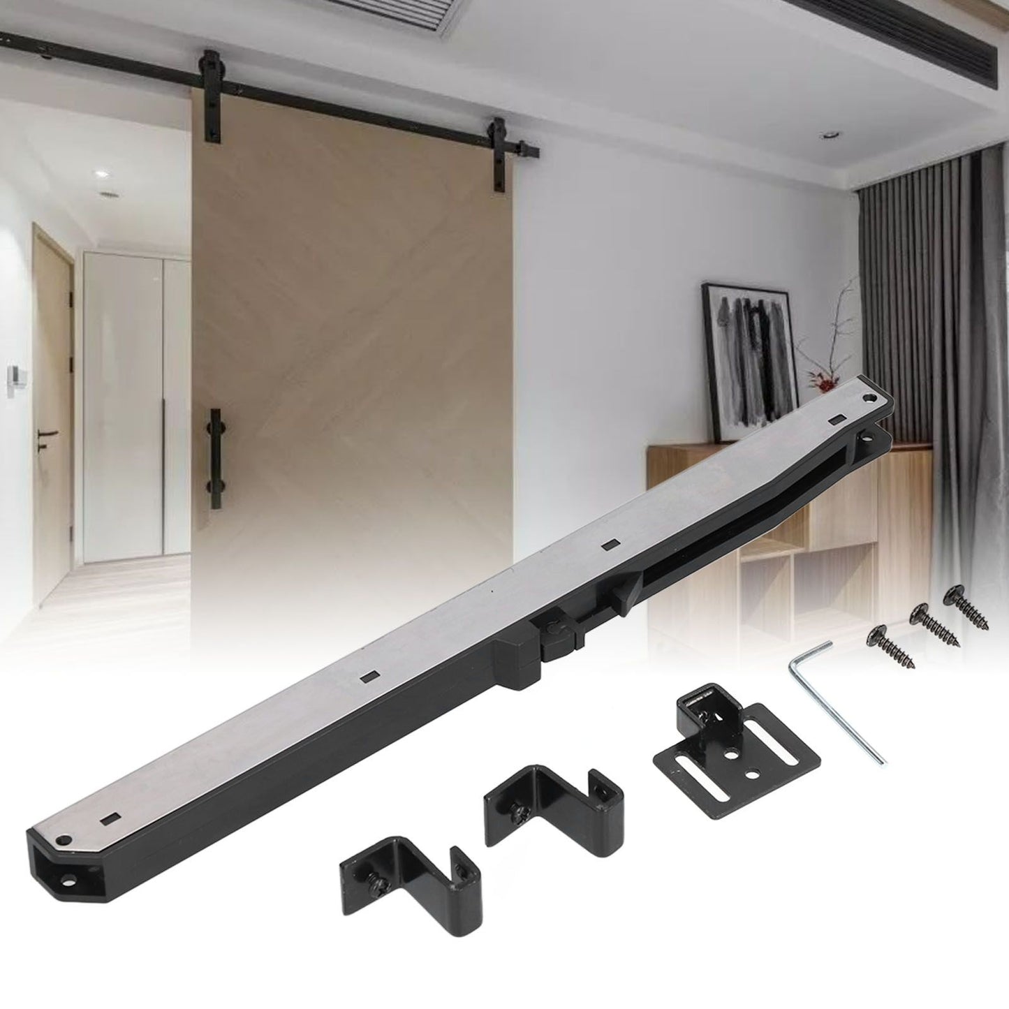 Soft Close Mechanism Door Damper Sliding Barn Door Damper Stainless Steel Cabinet Buffer Damper V1294-YM0523-3114210136511