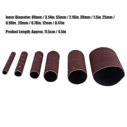6Pcs Sandpaper Ring Sandpaper Roll Sanding Sleeves Wood Sanding Metal Rust Removing for Electric Grinder V1294-YM0523-3114210137011