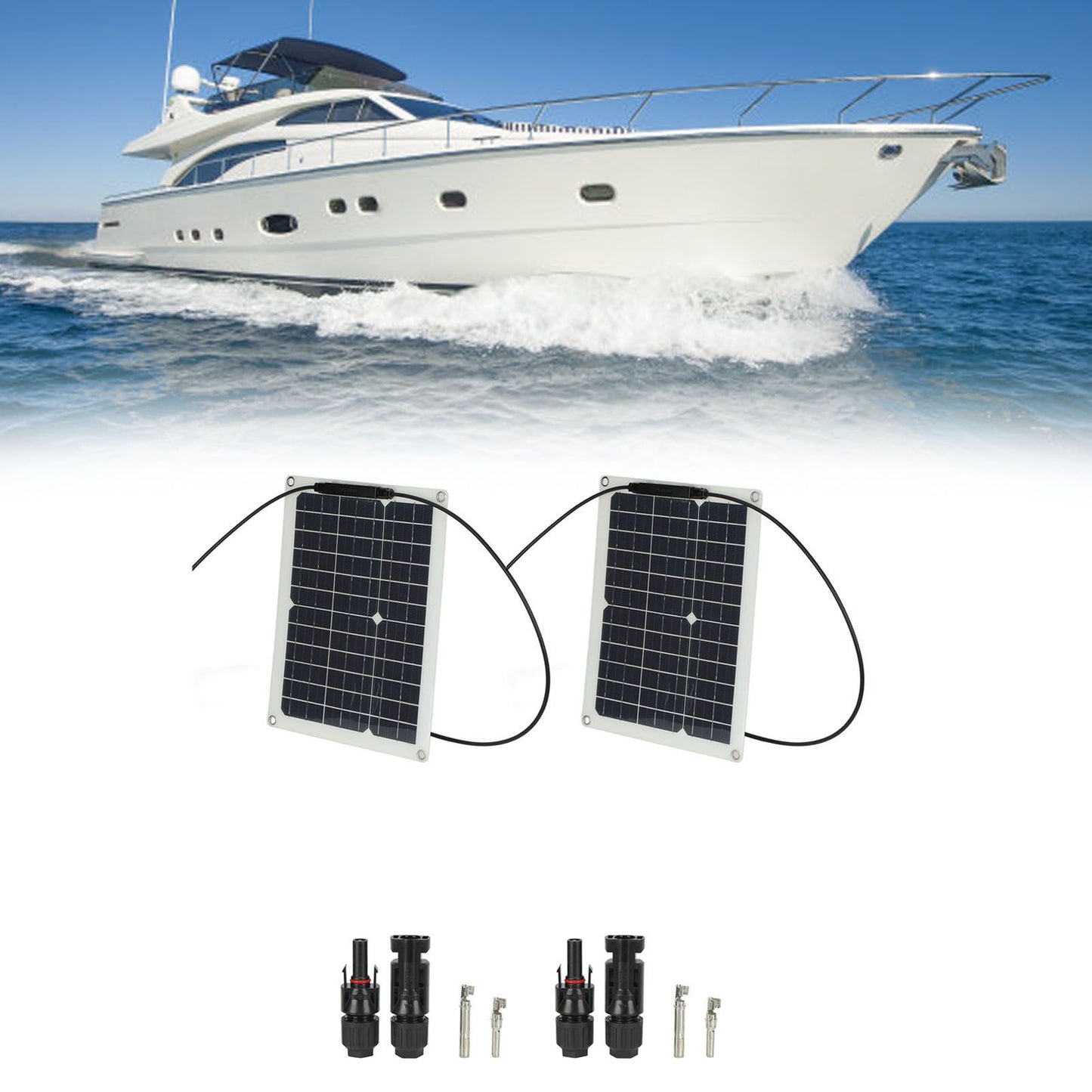 15W Solar Panel Portable Waterproof Monocrystalline Solar Charging Board for Outdoor Car Motor YachtSolar V1294-YM0523-3114210138011