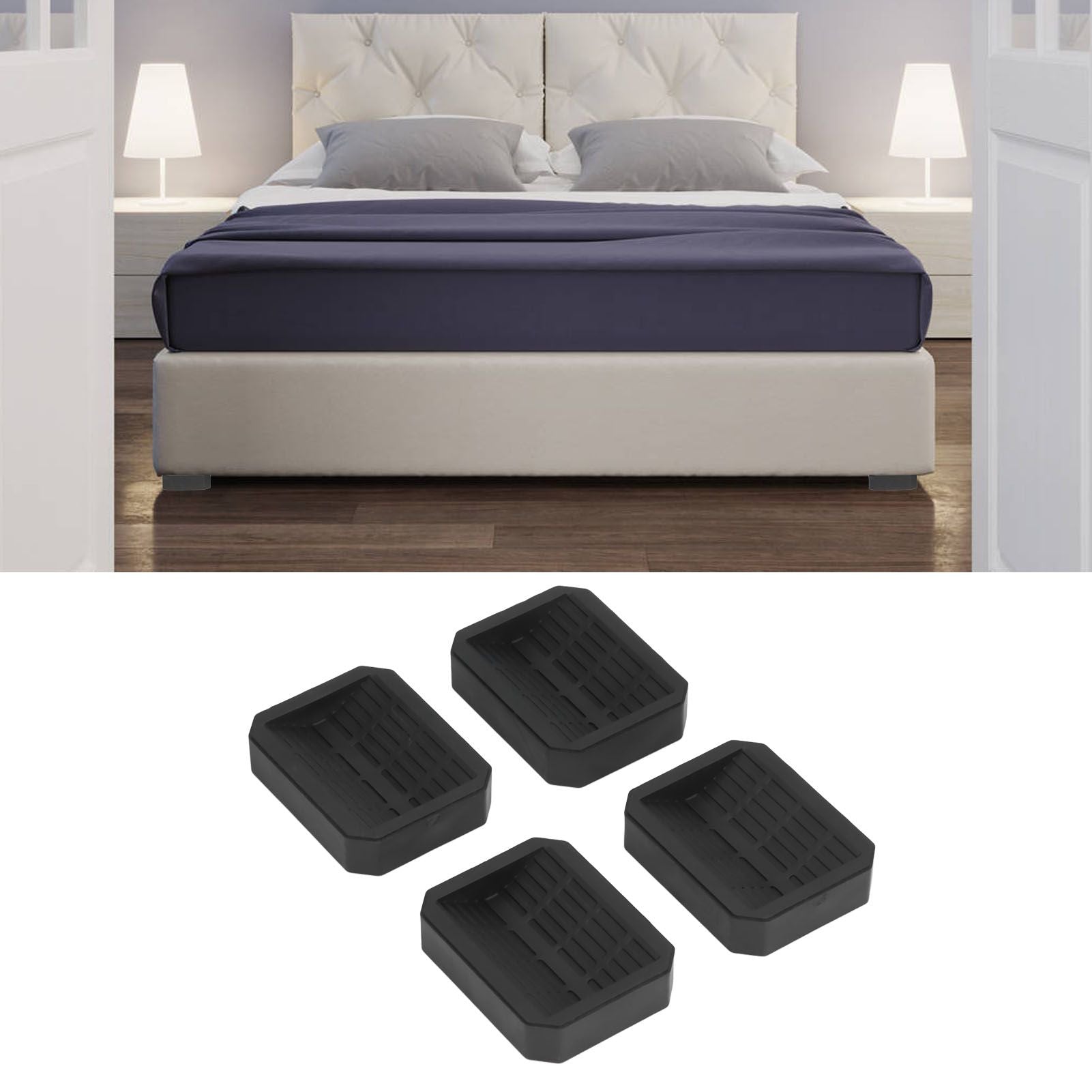 4Pcs Chair Caster Fixing Pad Rubber Refrigerator Wheel Protective Cup Noise Reduction for Home Office V1294-YM0523-3114210138311