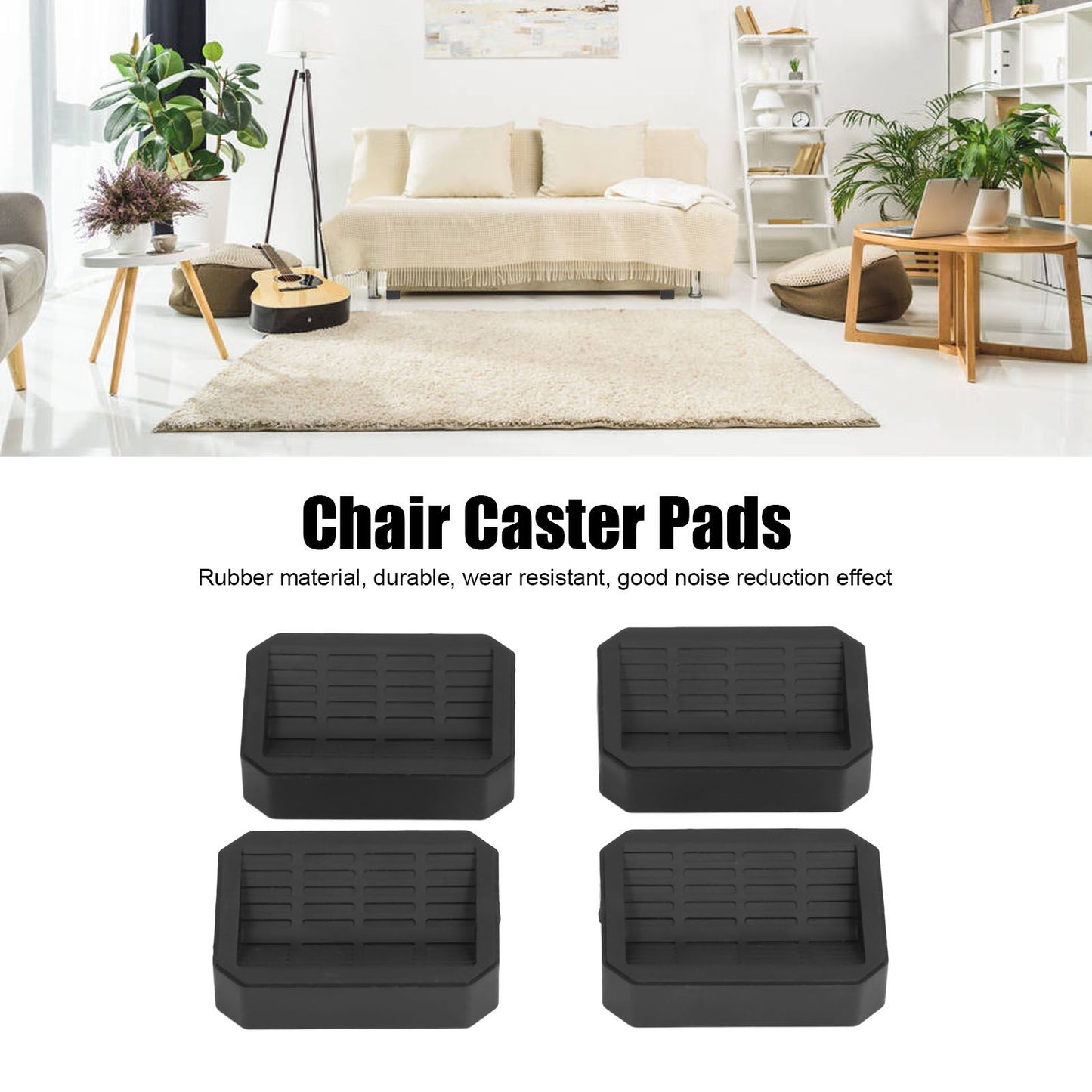 4Pcs Chair Caster Fixing Pad Rubber Refrigerator Wheel Protective Cup Noise Reduction for Home Office V1294-YM0523-3114210138311