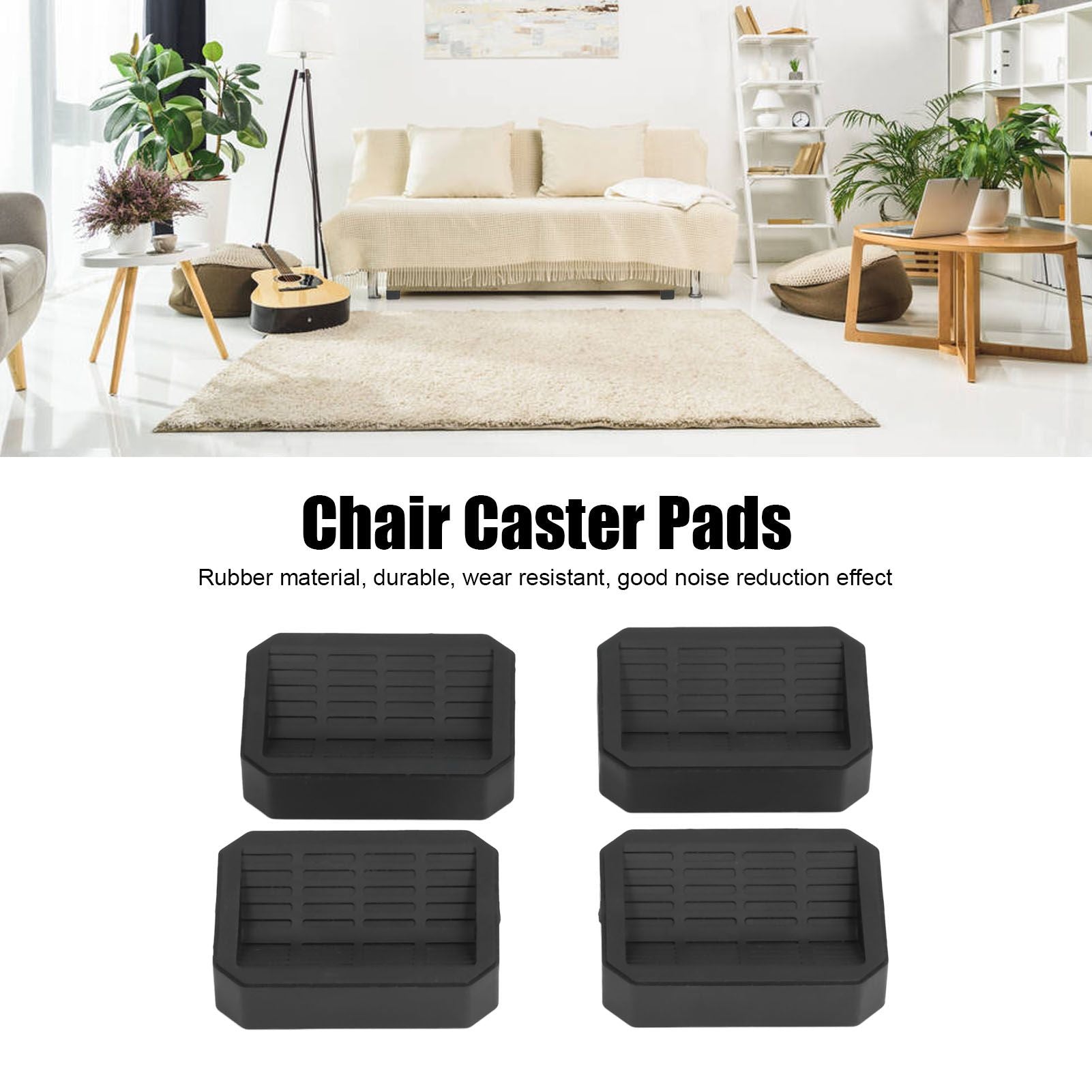 4Pcs Chair Caster Fixing Pad Rubber Refrigerator Wheel Protective Cup Noise Reduction for Home Office V1294-YM0523-3114210138311