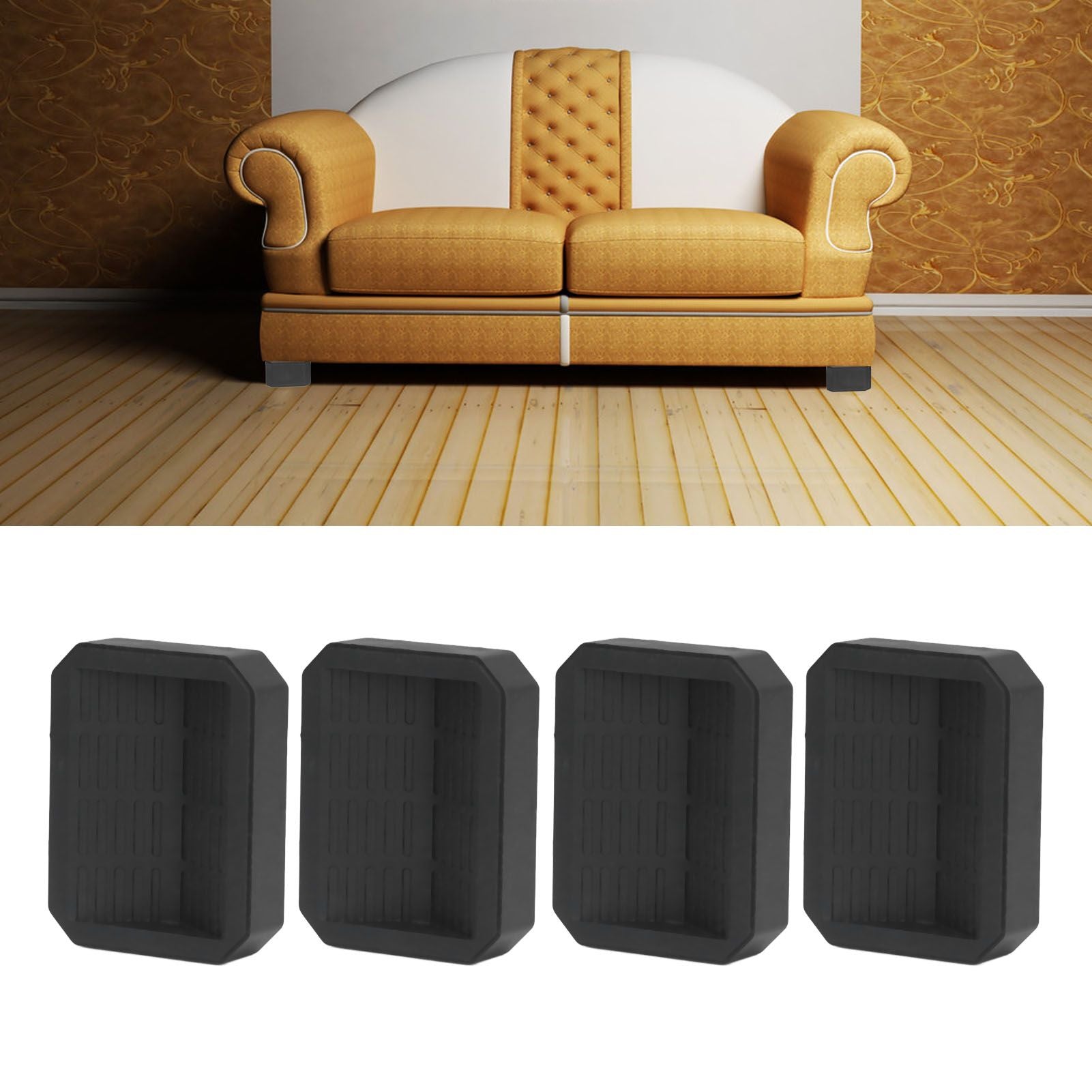4Pcs Chair Caster Fixing Pad Rubber Refrigerator Wheel Protective Cup Noise Reduction for Home Office V1294-YM0523-3114210138311