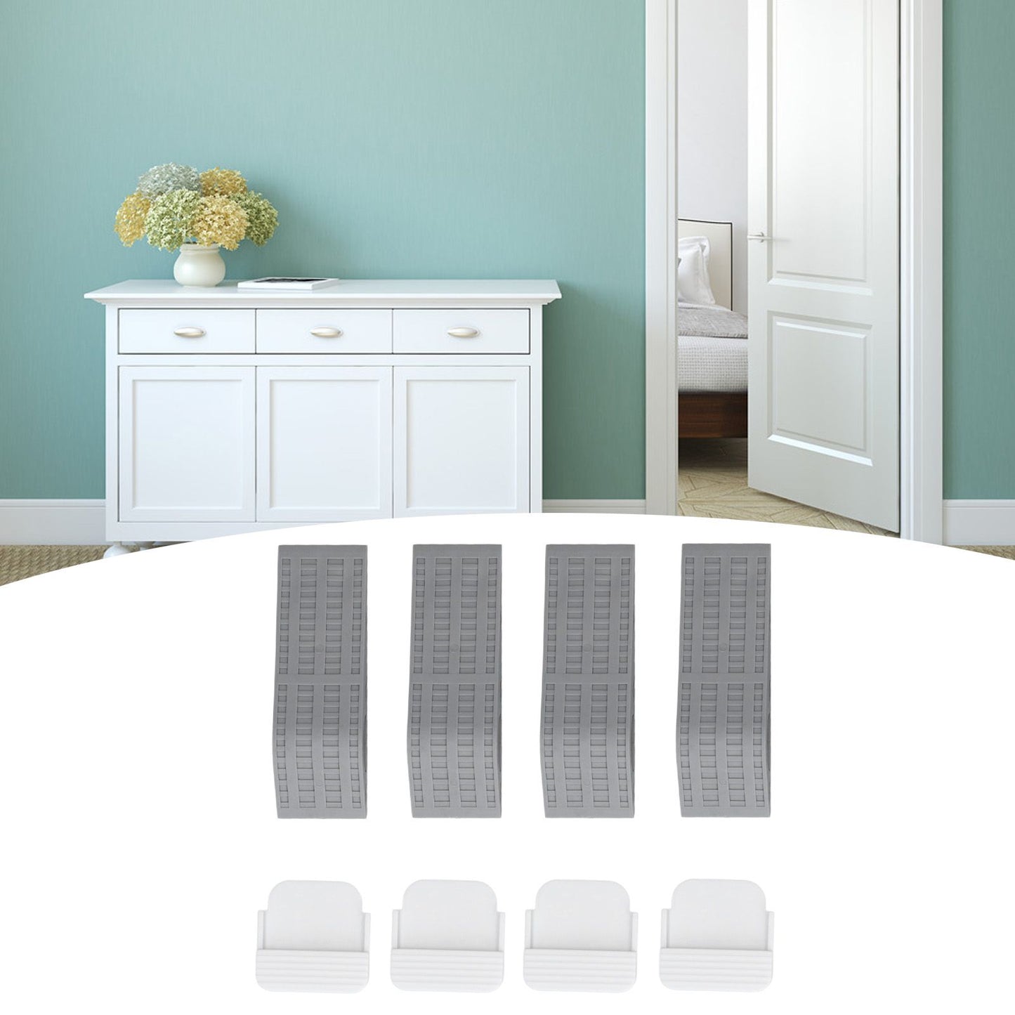4Set Door Stoppers Non Slip Rubber Door Bottom Stop Wedge Accessories for Home Improvement V1294-YM0523-3114210139411