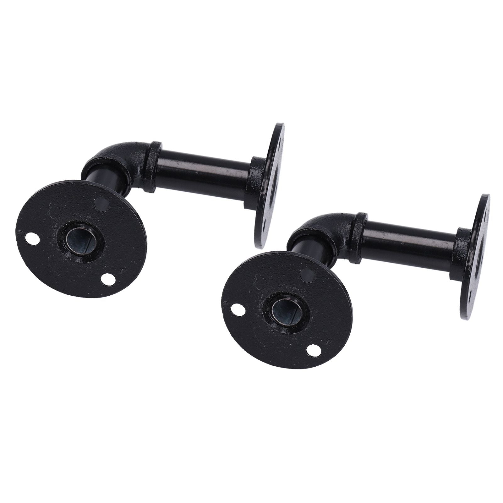 Pipe Shelf Brackets Iron Black Retro Wall Mounted Clapboard Support Frame Racks Set V1294-YM0523-3114210139511