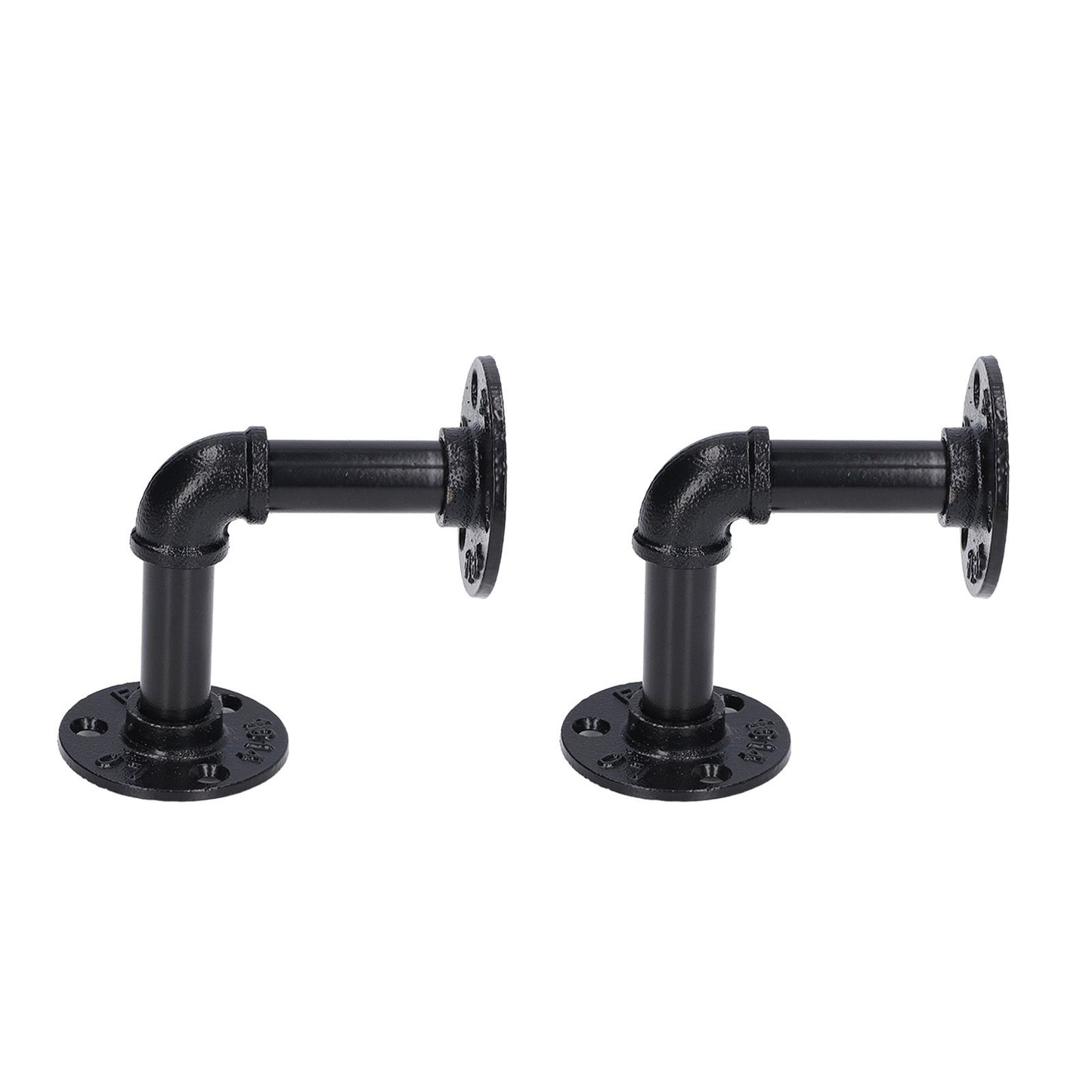 Pipe Shelf Brackets Iron Black Retro Wall Mounted Clapboard Support Frame Racks Set V1294-YM0523-3114210139511