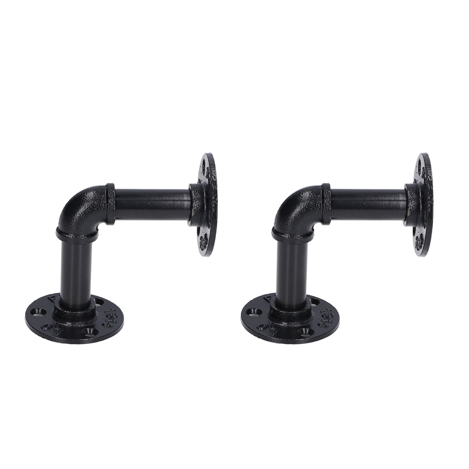 Pipe Shelf Brackets Iron Black Retro Wall Mounted Clapboard Support Frame Racks Set V1294-YM0523-3114210139511