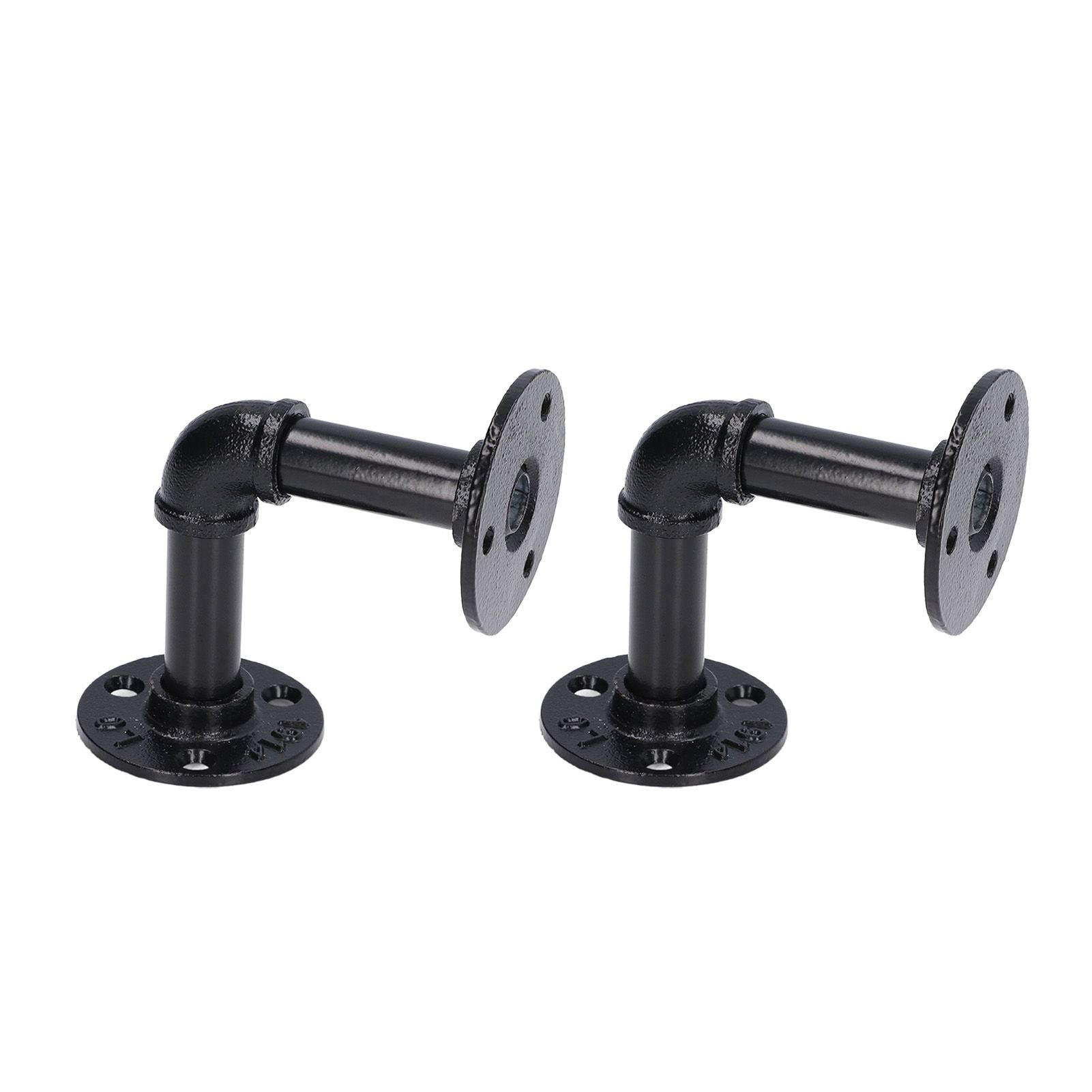 Pipe Shelf Brackets Iron Black Retro Wall Mounted Clapboard Support Frame Racks Set V1294-YM0523-3114210139511