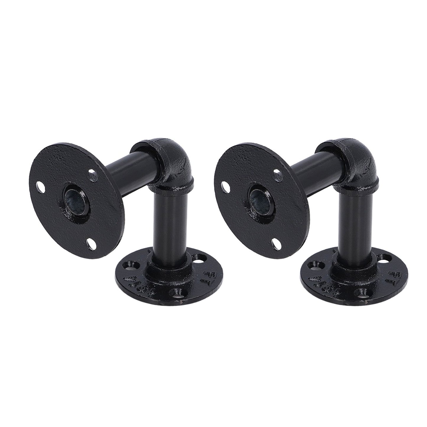 Pipe Shelf Brackets Iron Black Retro Wall Mounted Clapboard Support Frame Racks Set V1294-YM0523-3114210139511