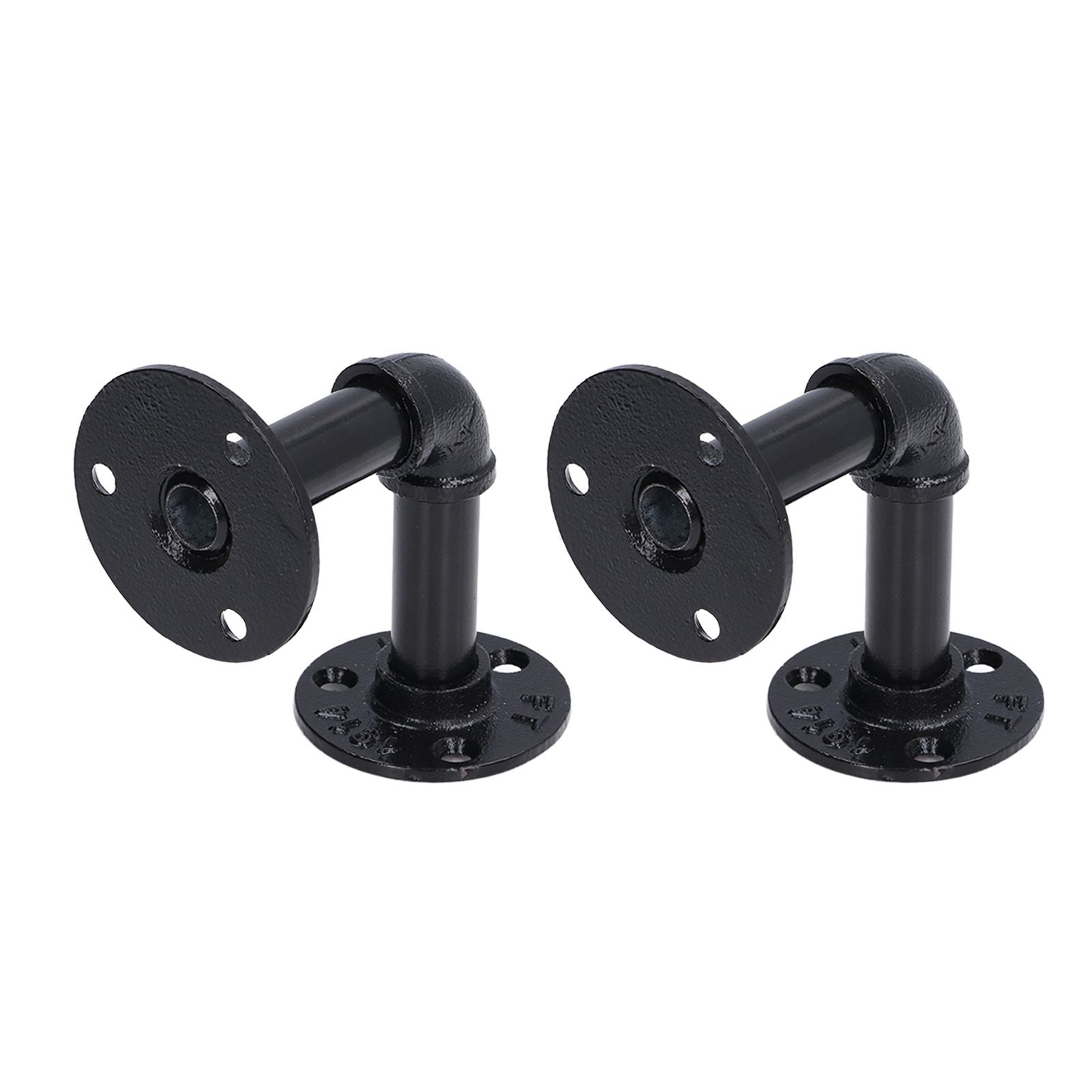 Pipe Shelf Brackets Iron Black Retro Wall Mounted Clapboard Support Frame Racks Set V1294-YM0523-3114210139511