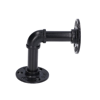 Pipe Shelf Brackets Iron Black Retro Wall Mounted Clapboard Support Frame Racks Set V1294-YM0523-3114210139511