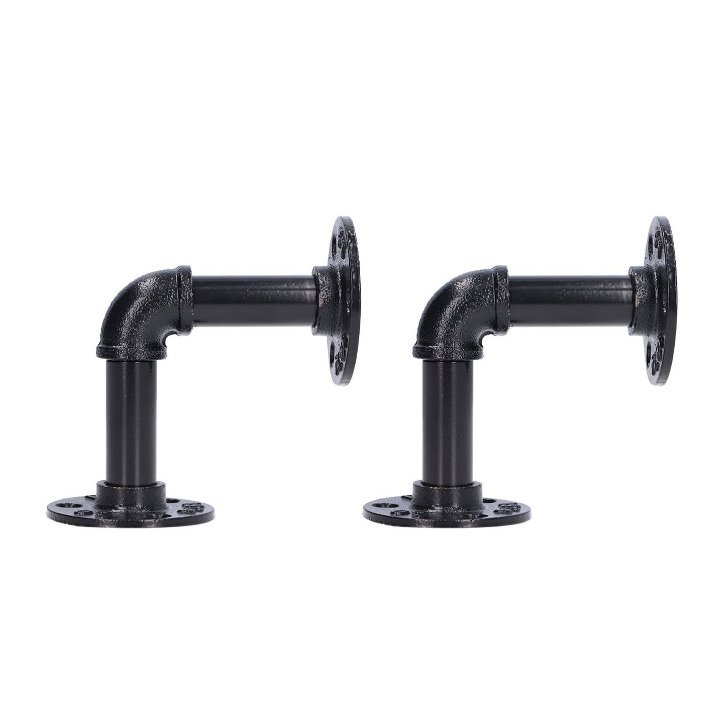 Pipe Shelf Brackets Iron Black Retro Wall Mounted Clapboard Support Frame Racks Set V1294-YM0523-3114210139511