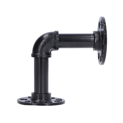 Pipe Shelf Brackets Iron Black Retro Wall Mounted Clapboard Support Frame Racks Set V1294-YM0523-3114210139511