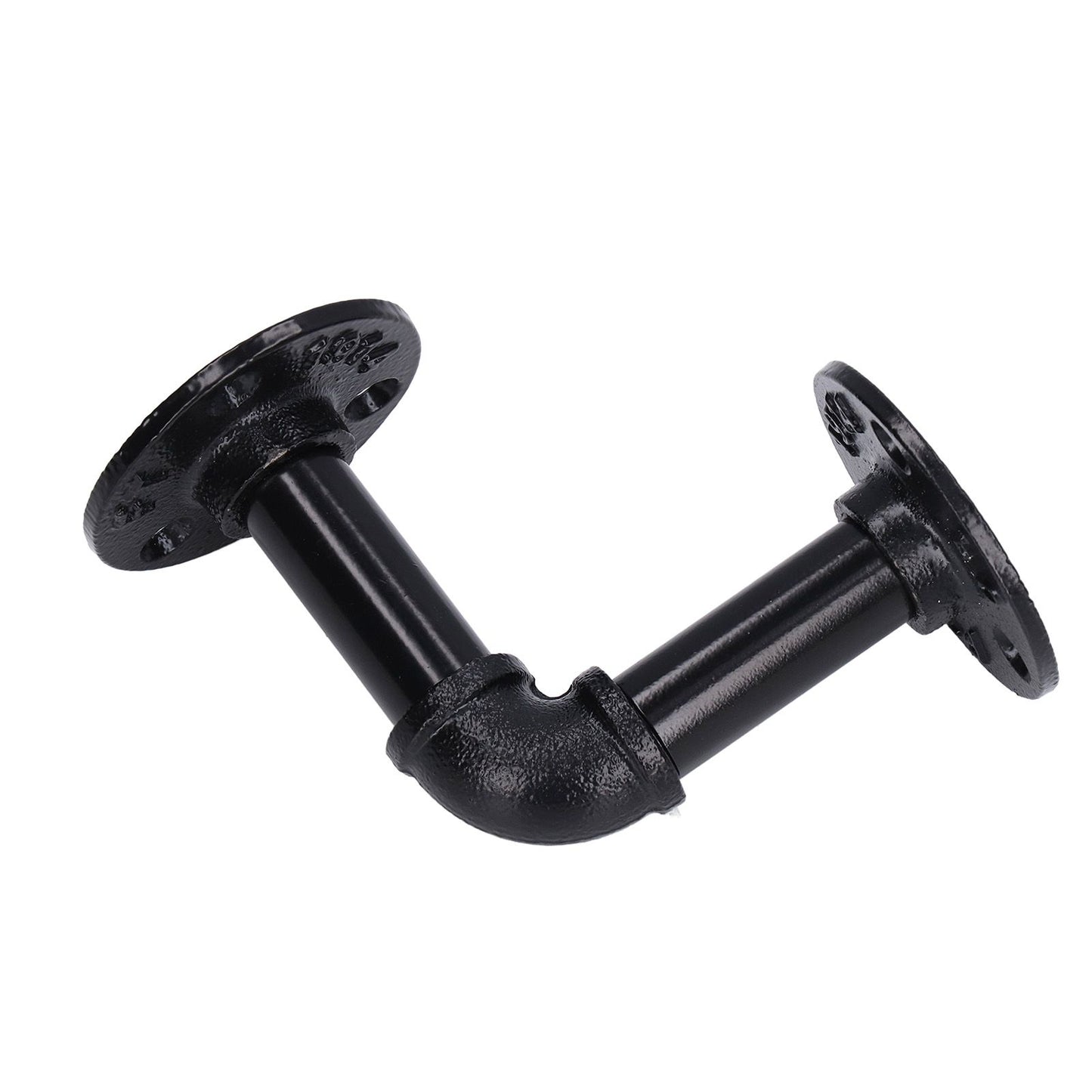 Pipe Shelf Brackets Iron Black Retro Wall Mounted Clapboard Support Frame Racks Set V1294-YM0523-3114210139511