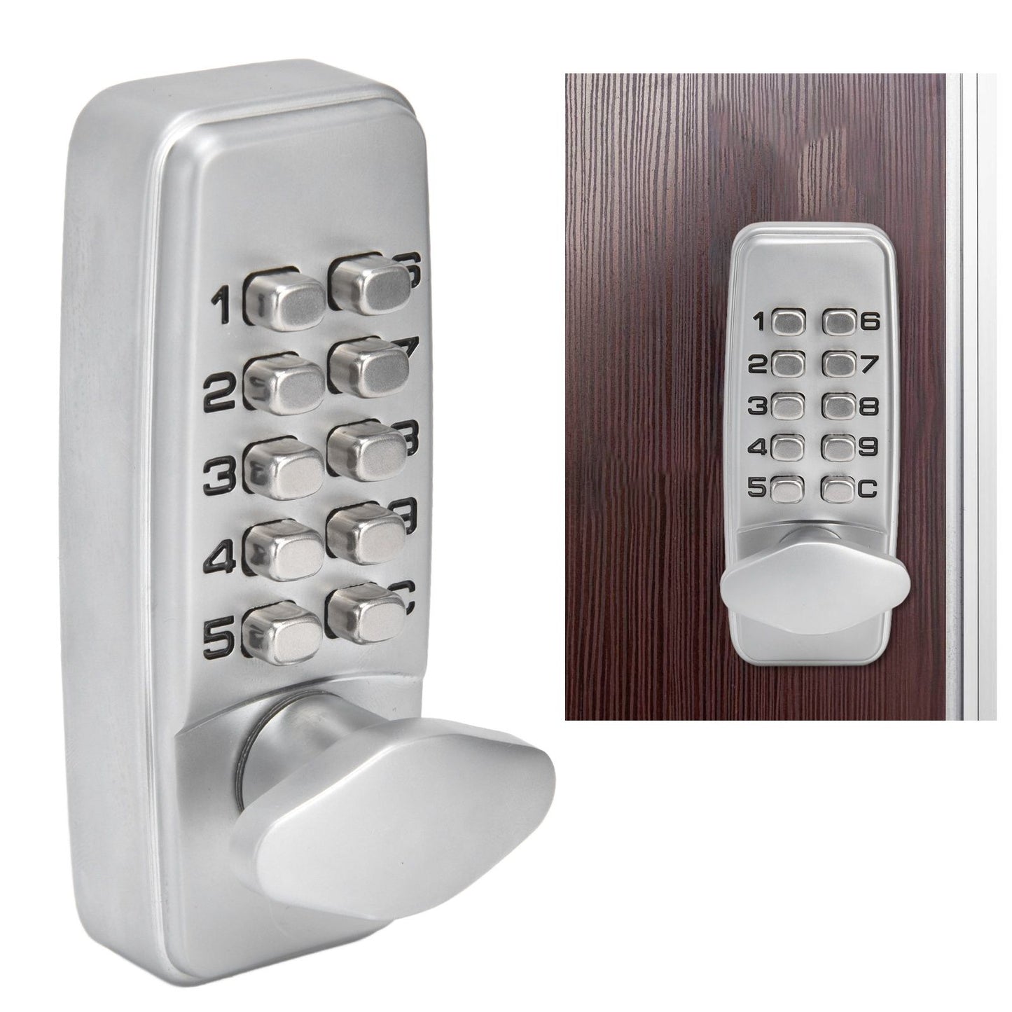 Mechanical Password Lock Waterproof Fireproof Zinc Alloy Intelligent Keyless Coded Lock Set for Home Office V1294-YM0523-3114210139711