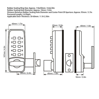 Mechanical Password Lock Waterproof Fireproof Zinc Alloy Intelligent Keyless Coded Lock Set for Home Office V1294-YM0523-3114210139711