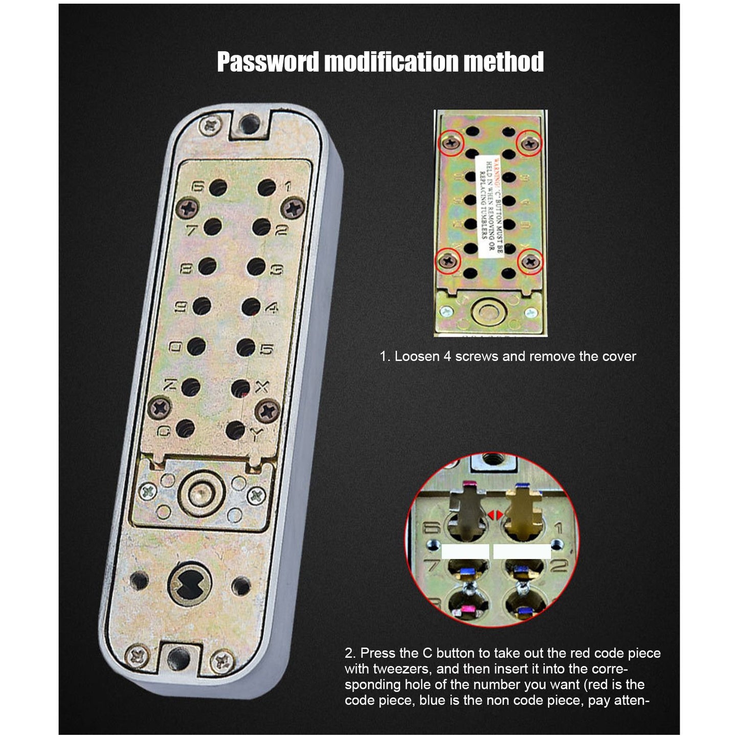 Mechanical Password Lock Waterproof Fireproof Zinc Alloy Intelligent Keyless Coded Lock Set for Home Office V1294-YM0523-3114210139711