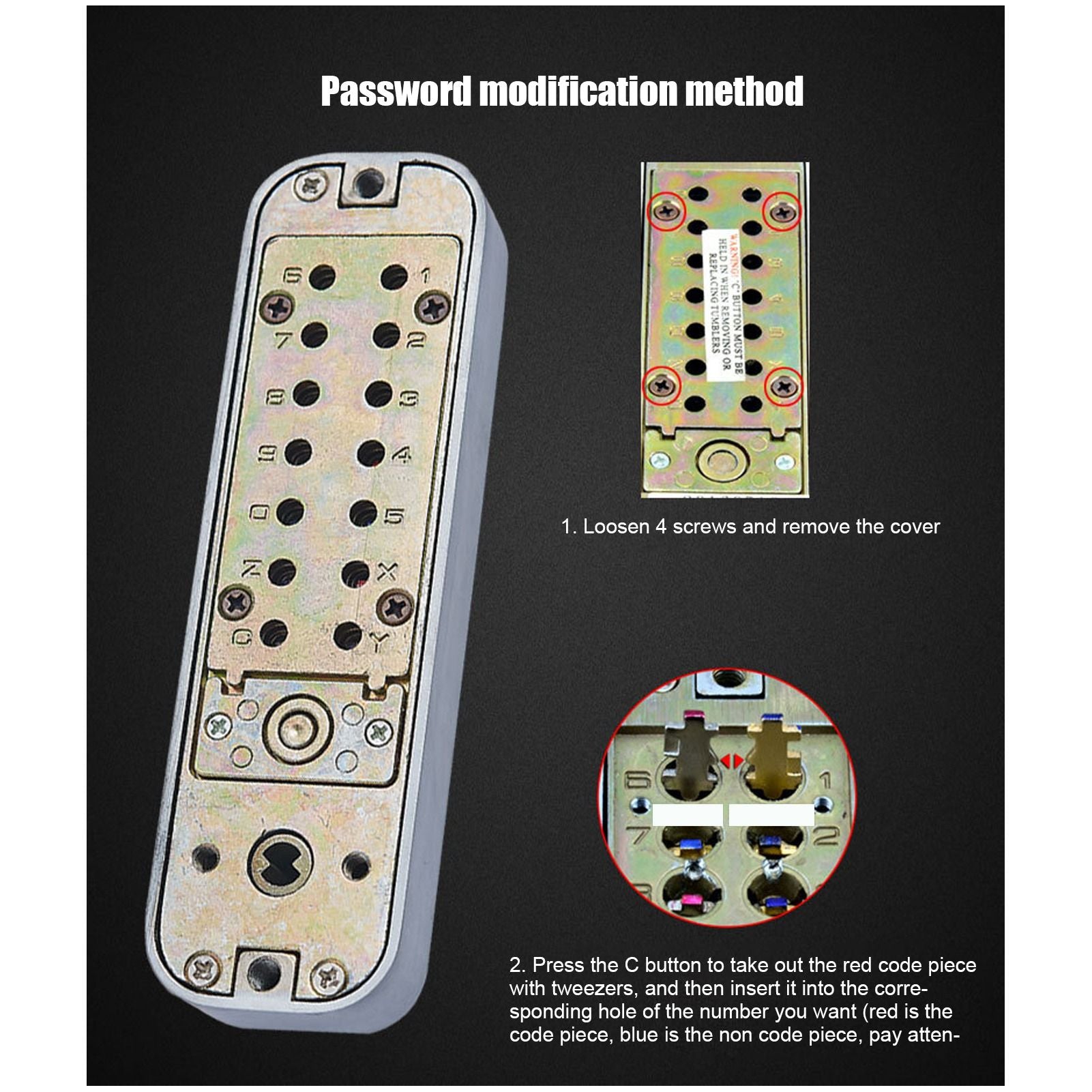 Mechanical Password Lock Waterproof Fireproof Zinc Alloy Intelligent Keyless Coded Lock Set for Home Office V1294-YM0523-3114210139711