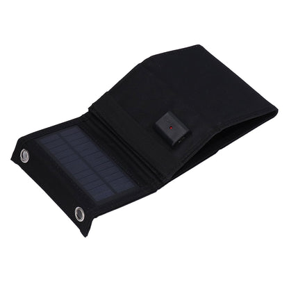 7.5W Solar Panel Kit Portable 5 Folding Solar Charger Bag with Carabiners for Mobile Phone Car Ship V1294-YM0523-3114210140811